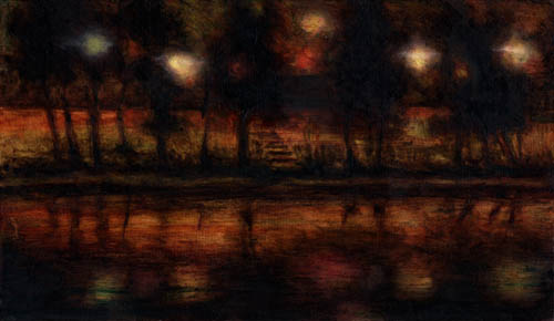 Rio T&acirc;mega  nr.XIII, 33 x 19 cm, Oel auf Holz, 2012